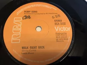 Perry Como - Walk Right Back 7" Vinyl Single Record - Picture 1 of 6