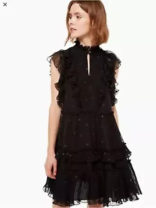 Kate Spade New York Bakery Dot Devore Dress Black Size US 2 UK 6 RRP £450 - Picture 1 of 12