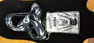 HARD ROCK BACK STAGE ALL-ACCESS PASS LANYARD AND GUITAR PIN BLACK & GREY - Picture 1 of 4