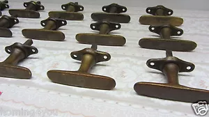 ART DÉCO 15 FENSTER OLIVEN GRIFFE BRONZE TÜRGRIFFE VIERKANTSTIFT '20er Jahre - Picture 1 of 7
