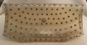 VTG 50s 60s Clear Plastic/Lucite(?) Ladies Clutch Rhinestone Studded Purse RETRO - Picture 1 of 12