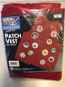 Boy Scouts of America Cub Scouts Red Patch Vest Red NEW in Package Size Youth L - Picture 1 of 4