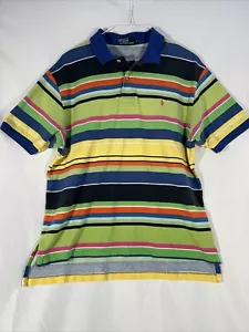 Polo Ralph Lauren Vintage Manga Corta Para Hombre XL Multicolor Rayas - Imagen 1 de 11