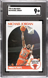 1990-91 NBA Hoops #65 Michael Jordan HOF Chicago Bulls SGC 9 MT