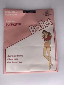 Vintage Basic Sheer Pantyhose Ballet By Burlington No 402 Taupe Long - Picture 1 of 4