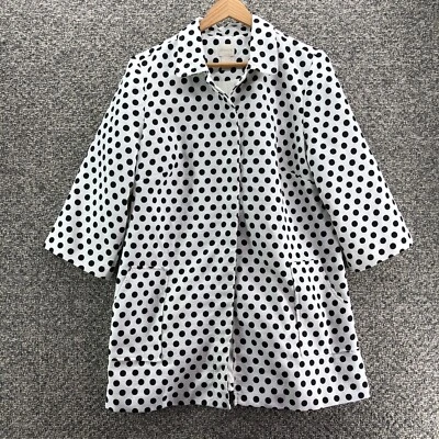 Chaqueta Blazer Chico's Manga 3/4 Lunares Blanco Negro Mujer Talla 1 Forrada Foto 1 de 4