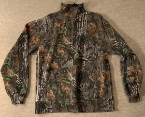 Vintage Camo Jerzees Sweatshirt Viertelreißverschluss groß Outdoor Baumrinde Jagd USA - Bild 1 von 15