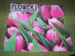 Flowers 2011 Calendar - New and Sealed in Wrapper - 12" x 11" - Picture 1 of 3