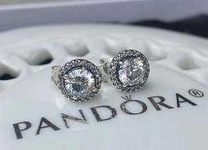 Auténticos pendientes Pandora redondos brillantes #296272CZ - Imagen 1 de 8