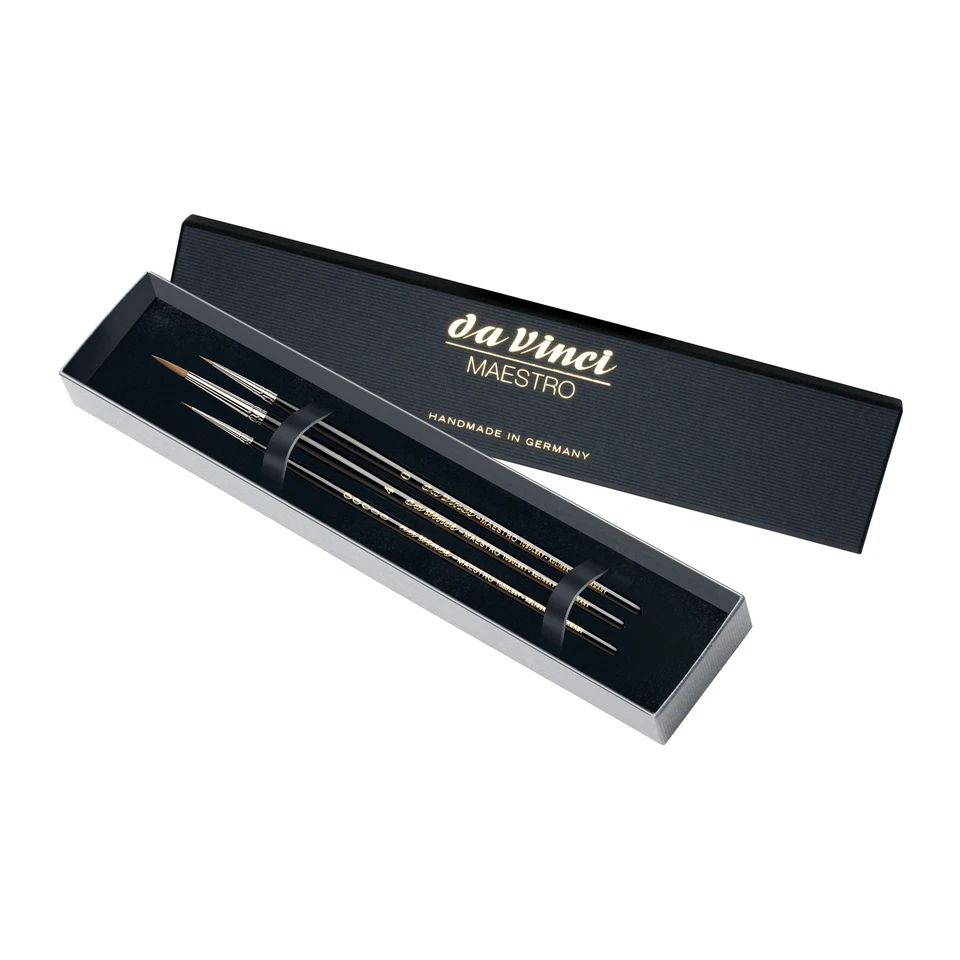 DA VINCI DEFET GMBH da Vinci 5500 Maestro Aquarellset mit 3 Pinseln im schwarzen Stülpkarton