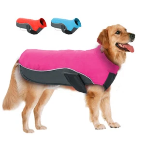 Waterproof Dog Coat Winter Jacket Safety Reflective Pet Vest Warm Fleece Clothes - Picture 1 of 15