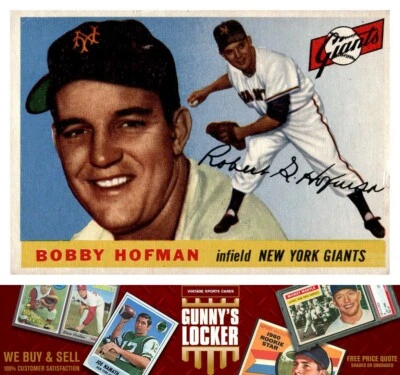 1955 Topps Bobby Hofman 17 New York Giants - Image 1 of 2