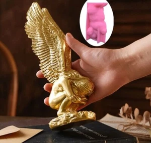 Statua Angelo Redenzione Silicone Stampo Silicone Calcestruzzo Resina Epossidica Stampi Artigianato - Foto 1 di 12