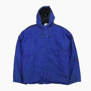 Adidas Chaqueta De Colección Para Hombre XL Azul Negro Nylon Con Capucha Acolchada Trifolio De Gran Tamaño - Imagen 1 de 9