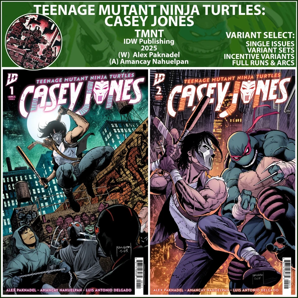 Teenage Mutant Ninja Turtles: Casey Jones (2025) #1 2 IDW COVER SELECT