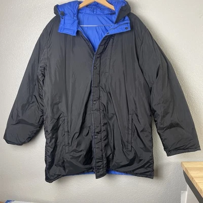 LANDS' END Men's Reversible Goose Down Full Zip Hood Puffer Jacket XL 46-48 Tall - Image 1 of 4