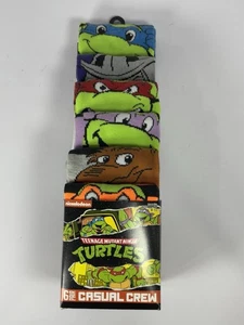 NIB Teenage Mutant Ninja Turtles Men's 6 Pack Crew Socks By Bioworld NEW - Picture 1 of 5