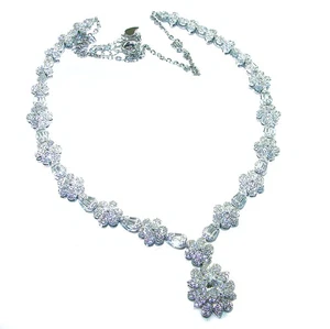 925 Sterling Silver White Topaz Necklace Multi-Shape 22.9ct Handcrafted 18.9g - Picture 1 of 4