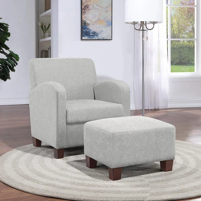 Aiden Chair & Ottoman with Espresso Legs - Image 1 of 4