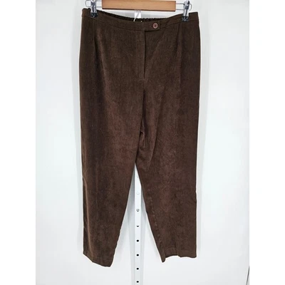 VTG Harve Benard Women's Brown Suede Flat Front Dress Pants Size 12P - Image 1 of 4
