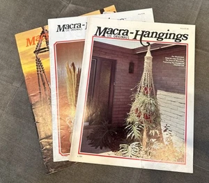 Macrame 3 Pattern Book Lot Easy to Make Pot Hangers Macra-Hangings Lee Originals - Picture 1 of 4