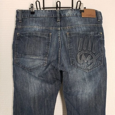 Pantalones de mezclilla vintage Miskeen originales para hombre 36x30 azul pierna recta patinador Y2K Foto 1 de 4