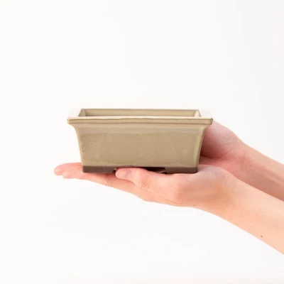 NAGINOWA Cream Longhorn 5.3″ 13.4cm Banko Ware Bonsai Pot Handcraft  From Japan - Image 1 of 4