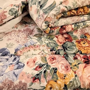 Vtg Ralph Lauren Allison Twin Comforter BedSkirt Sham Set Cottage Floral Roses - Picture 1 of 9
