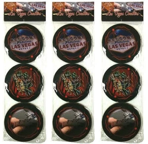18 Las Vegas Casino Drink Coasters Party Bar Beer Gift 3 Packages of 6 - Picture 1 of 1