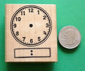 Digital Clock Teacher's Rubber Stamp, wood mounted - Picture 1 of 2