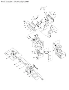 Makita DUS054 Ersatzteile | Akku-Druckspritze 18 V | Ersatzteilliste - Bild 1 von 1