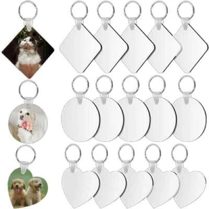 30 Pcs Sublimation Keychain Blanks Heat Transfer Double-Side Keyrings Ornaments - Picture 1 of 9