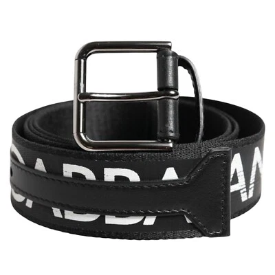 DOLCE & GABBANA Belt Black White DG Logo Brass Metal Buckle 105cm / 42in 300usd - image 1 of 4