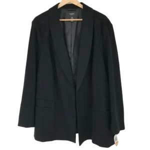 Alfani Woman Open-Front Blazer jacket size 24W plus Black ponte knit lined new - Picture 1 of 10