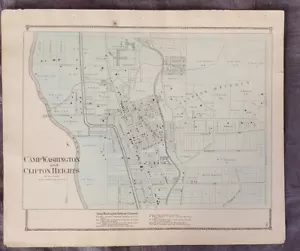 Camp Washington and Clifton Heights Cincinnati Ohio 1869 vintage map - Picture 1 of 3