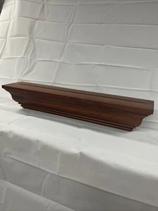 POTTERY BARN 24” Floating Wall Shelf Solid Wood Ledge Oak Tone - Picture 1 of 5