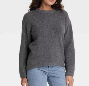 Universal Thread Women's Oversized Crewneck Pullover Sweater Gray M - Picture 1 of 5