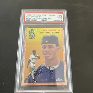 2023 Topps Chrome Platinum Ken Griffey Jr. Rose Gold Mini Diamond #386 - /75 - Picture 1 of 6