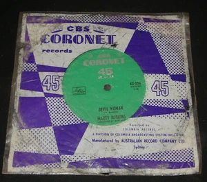 MARTY ROBBINS 1962 CORONET 7” 45 RECORD - DEVIL WOMAN – 1960s COUNTRY POP - Picture 1 of 1