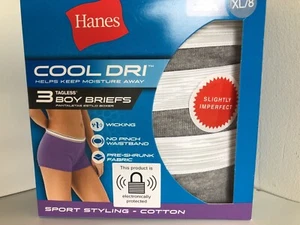 HANES COOLES DRI-STYLING-3 BAUMWOLLSLIPS OHNE ETIKETT DAMEN BAXER-XL/8 - Bild 1 von 15