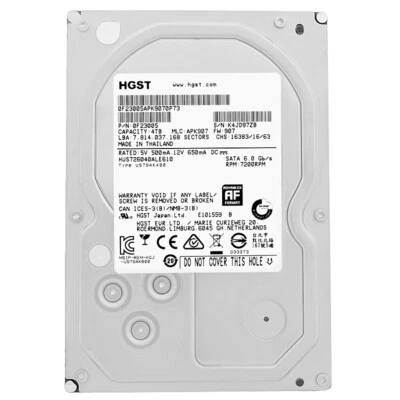 Hgst 4Tb Hus726040Ale610 128Mb Cache Sata III 7200Rpm 3,5" Inch Ultrastar - Image 1 of 4
