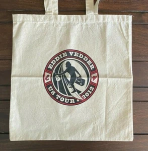EDDIE VEDDER - 2012 US Tour Canvas TOTE BAG New! pearl jam seattle WOW - Picture 1 of 2