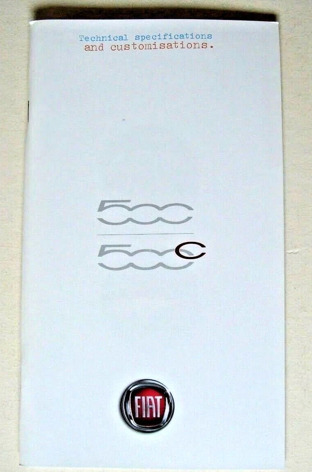 Fiat . 500 : 500C . Technical Specifications . October 2010 Sales Brochure - Image 1 of 1
