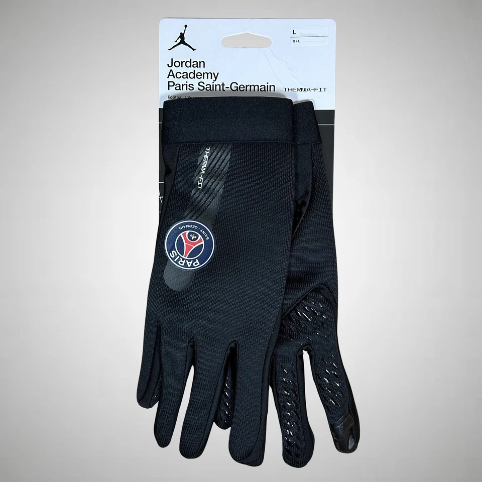 Nike Air Jordan Paris Saint Germain PSG Black Hyperwarm Gloves DC4182-010 Mens L