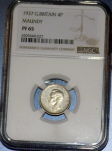 NGC 1937 GREAT BRITAIN MAUNDY 4P Four Pence PF65 PF 65 Proof Unc. Certified Coin - Picture 1 of 4