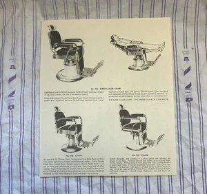 4 Vintage 50er Jahre KOKEN Friseurstühle Schild/Anzeige - Bild 1 von 6