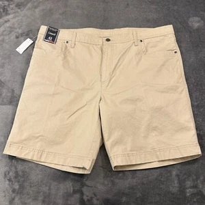 Roundtree Yorke Chino Shorts Mens 42" Brown Flat Front Golf Casuals Work NEW - Picture 1 of 9