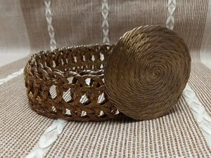 Vintage, gold tone Metal Mesh, 37 inch handmade belt with adjustable buckle - Picture 1 of 13