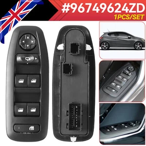 For Peugeot 208 2008 2013- 96749624ZD Front Left Electric Window Control Switch - Picture 1 of 9