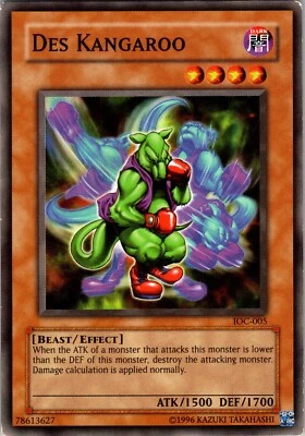 Yu-Gi-Oh TCG Des Kangaroo IOC-005 Unlimited Regular Common Card Played LP - Image 1 of 2